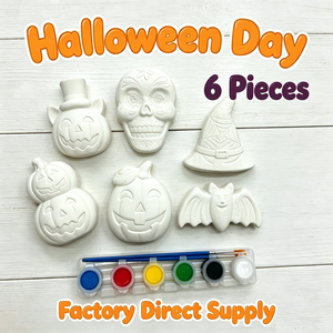 6 figurines en plâtre à peindre, Halloween, kit de peinture en plâtre DIY, kit d'activités créatives éducatives pour enfants - Product Image 6