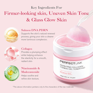 Pad Jelly Kolagen <span class=keywords><strong>Pink</strong></span> PDRN DNA Salmon Korea Label Pribadi Vegan, Meningkatkan Elastisitas, Pad Toner Niacinamide untuk Wajah - Product Image 5