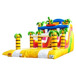 Toboggan gonflable commercial à thème dinosaures et palmiers pour la <span class=keywords><strong>location</strong></span> de fêtes d'enfants - Product Image 3