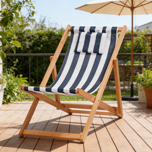 <span class=keywords><strong>Silla</strong></span> <span class=keywords><strong>de</strong></span> <span class=keywords><strong>Playa</strong></span> Contemporánea con Marco <span class=keywords><strong>de</strong></span> Madera <span class=keywords><strong>de</strong></span> Haya y Rayas, <span class=keywords><strong>Respaldo</strong></span> Ajustable y Reposacabezas, para Vacaciones en la <span class=keywords><strong>Playa</strong></span>, Suministro Directo del Fabricante - Product Image 1