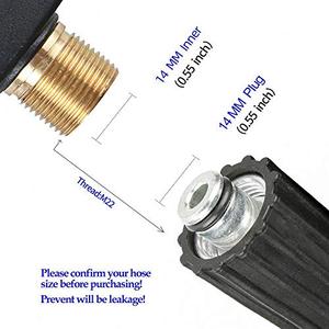 Kit de pistolet de laveuse <span class=keywords><strong>haute</strong></span> <span class=keywords><strong>pression</strong></span> 3000 PSI 5 embouts de buse de pulvérisation 1/4 ''raccords de M22-14mm à connecteur rapide matière plastique pour le lavage de voiture - Product Image 3