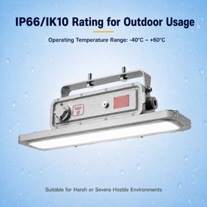 ไฟส่องสว่าง LED ป้องกันการระเบิด 100W IP66 UL844 CCT เลือกกำลังไฟได้ AC277-480V สำหรับสถานที่อันตรายในโรงงานเคมี - Product Image 4