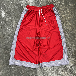 <span class=keywords><strong>Pantalones</strong></span> Capri Cortos Personalizados para Hombre, Estilo Colorblock Y2K, 3/4, Deportivos, Anchos, Holgados, de Satén, Poliéster, para <span class=keywords><strong>Baloncesto</strong></span> - Product Image 1