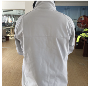 Harga grosir disesuaikan putih 2 Tune dua lapisan termal bulu <span class=keywords><strong>Polar</strong></span> Bomber jaket pria pakaian kerja gaya berdiri kerah depan - Product Image 6