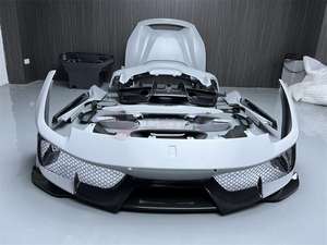 Juego de carrocería de fibra de carbono seco, cubierta de parachoques, alerón, difusor de maletero para errerrari 488GB B - Product Image 3