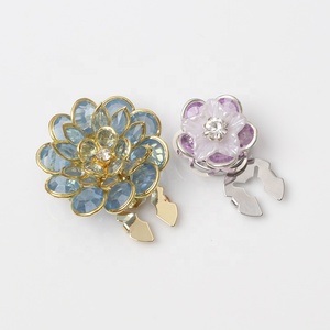 New Long Lanh Bạc Pha Lê Áo Sơ Mi Phụ Kiện Rhinestone Kim Loại Clip Bìa Nút - Product Image 1