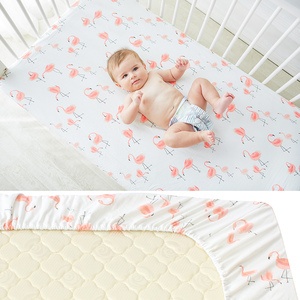 En gros personnalisé été section mince bio lin jersey de bambou coton mousseline bébé berceau drap de lit ensemble - Product Image 3