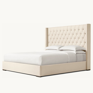 Cama Moderna RH ADLER Tapizada en Tela con Base de Madera y Cabecera Alta, Tamaño King/Queen, 1 Año de Garantía - Product Image 3