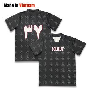 Camiseta de fútbol personalizada camisetas de fútbol vintage negras - Product Image 1