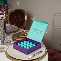 Ventas al por mayor de lujo hecho a mano caja de chocolate impresión personalizada imán de cartón rígido San Valentín dulces fechas Cajas de Regalo