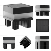 Lampe solaire carrée pour poteau, étanche IP65, LED, pour clôture, terrasse, portail, jardin, patio, décoration extérieure, allumage et extinction automatiques