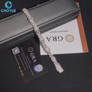 Pulsera de Cadena de Plata 925 con Moissanita VVS, Bañada en Rodio, Diseño de Ojo, Lujosa, Unisex, para Uso Diario, Joyería de Moda - Product Image 5