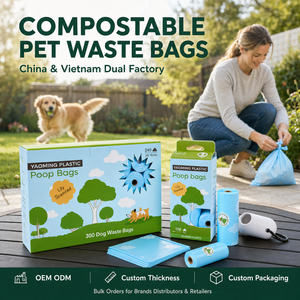 Bolsas compostables para recoger excrementos de mascotas OEM personalizadas EN 13432, costuras resistentes, extra gruesas, logotipo, tamaño, color y empaque personalizados. - Product Image 5