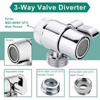 Douche à main fonctionnelle moderne et écologique avec tuyau en acier inoxydable de 1,5 m, vanne inverseur 3 voies, support de douche réglable et pulvérisateur d'évier