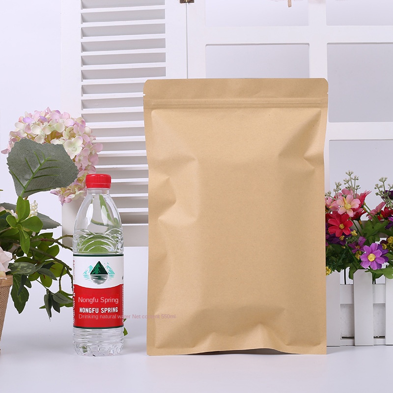 Оптовая продажа, бумажный пакет из крафт-бумаги для чайных закусок, самоуплотняющая алюминиевая герметичная упаковка для пищевых продуктов с логотипом