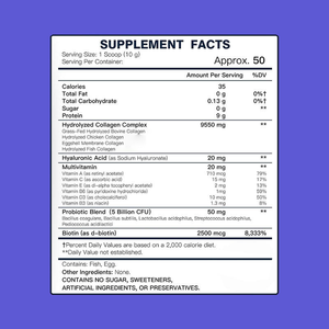 Polvo de colágeno personalizado de alta calidad, suplemento de envejecimiento de biotina, soporte fuerte para cabello y uñas, polvo complejo de Colágeno Hidrolizado - Product Image 2