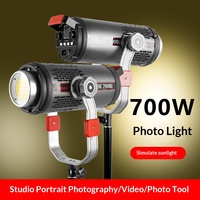 Lumière de photographie 700W avec boîte à lumière professionnelle COB, lumière d'appoint 220V à réglage multi-niveaux LED pour studios de diffusion en direct en intérieur