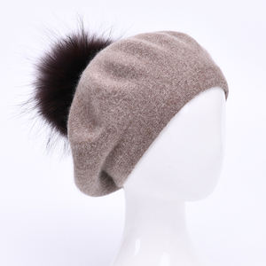 Français Automne Bébé Filles Garçons Hiver <span class=keywords><strong>Béret</strong></span> Chapeau Mignon Pom Pom En Plein Air De Luxe Double Couche En Gros Cachemire Tricoté Enfants <span class=keywords><strong>Béret</strong></span> - Product Image 5
