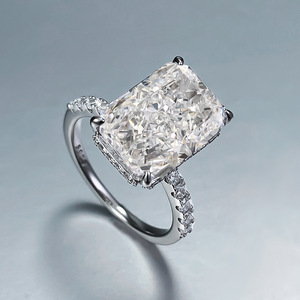 925 <span class=keywords><strong>bague</strong></span> de fiançailles en argent Sterling luxe 9*13mm Rectangle grande <span class=keywords><strong>bague</strong></span> en <span class=keywords><strong>diamant</strong></span> pour femmes bijoux femmes anneaux mariage bijoux fins - Product Image 3