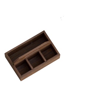 Wooden Cutlery <b>Storage</b> <b>Box</b> Rectangle <b>Kitchen</b> Countertop Organizer With Handle Standing Type Solid Color - Product Image 1