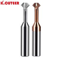 Offre Spéciale – Fraise à queue d'aronde en carbure monobloc à 4 cannelures, accessoires de fraisage, fraise à chanfreiner nano-revêtement, foret