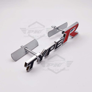 Nouveauté Décoration de voiture Logo 3D en métal Type R Emblème de calandre avant Autocollant de coffre arrière Badge pour <span class=keywords><strong>Honda</strong></span> Civic TYPER CRV HRV Fit - Product Image 2