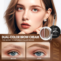 Crema de Cejas 2 en 1 de Terciopelo Mate de Dos Colores, Resistente al Agua y al Sudor, de Larga Duración, a Prueba de Manchas, Natural, con Cepillo para Cejas 3D