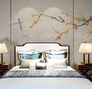 <span class=keywords><strong>Papier</strong></span> <span class=keywords><strong>peint</strong></span> mural personnalisé imprimé en 3D, <span class=keywords><strong>style</strong></span> peinture chinoise, paysage naturel, plante, arbre, <span class=keywords><strong>montagne</strong></span>, fleurs, oiseaux, chinoiserie - Product Image 1