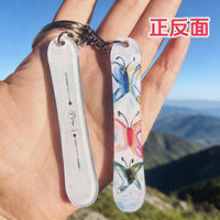 Porte-clés en acrylique tendance, pendentif double face, motif mini-ami de la neige, pour le ski et le snowboard, cadeau sportif