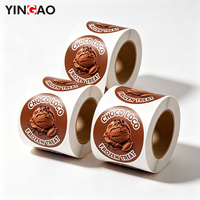 Individuelle Geschäftsetiketten Druck Runde Aufkleber-Rolle Frozen-Treat Logo Rollenaufkleber Wasserfeste Eiscreme-Dessert-Verpackungsetiketten
