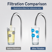 Filtre de remplacement en céramique et charbon actif fritté pour robinet de cuisine, filtre à eau manuel haute efficacité facile à utiliser