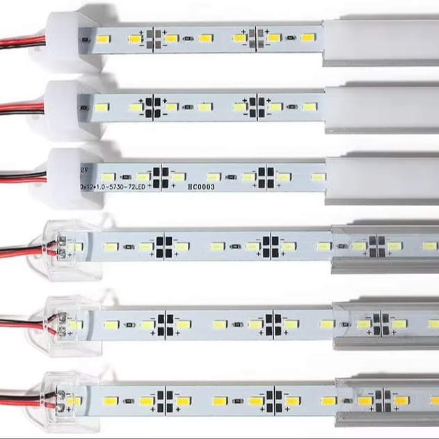 220 В светодиодная жесткая световая лента SMD 5630 5730 30 см 50 см 100 см Алюминиевая Жесткая светодиодная лента для витрины шкафа