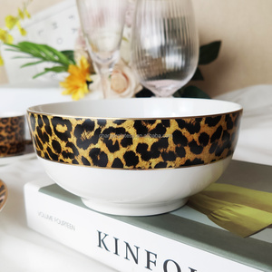 Platos de Cerámica Vintage Redondos con Borde Dorado y Estampado de Leopardo para Banquetes de <span class=keywords><strong>Boda</strong></span> y <span class=keywords><strong>Catering</strong></span> - Product Image 5