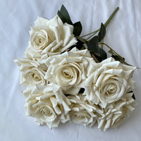 Jarrey Elegant 7 Köpfe 9cm beschichteter Siebdruck Künstliche Blume Seide Rose Bouquet Blumen für Hochzeits gang Home Decor