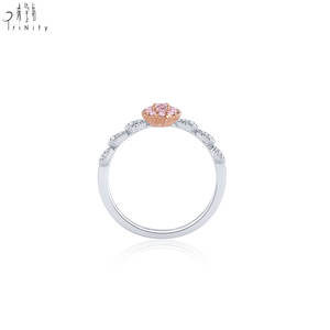 Anillos de Diamantes Rosados de Lujo de Alta Gama, Serie de Oro Blanco Sólido de 18K con Diamantes Naturales Reales, Anillo de Compromiso para Pareja, Superventas - Product Image 5