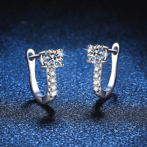 Pendientes de Diamantes Cultivados en Laboratorio, Redondos, de Plata de Ley 925, Corte Brillante, Joyería Elegante y Sencilla, Regalo para Mujer - Product Image 1