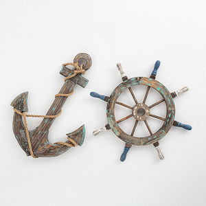 Vintage Pine Ship Wheel Wooden Wall Hanging Rustic Home <b>Decoration</b> Circular Design - Product Image 1