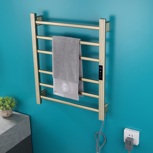 Porte-serviettes chauffant pour hôtel, en acier inoxydable brossé doré, montage mural, chauffe-serviettes intelligent, <span class=keywords><strong>radiateur</strong></span> électrique - Product Image 3