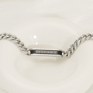 ZOGXIN Men's Titanium Steel Cuban Chain Bracelet Geometric Pattern Gift Jewelry - Product Image 2