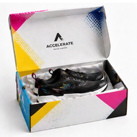 Boîte à chaussures portable personnalisable et recyclable en carton ondulé rigide avec logo, gaufrage, fermeture magnétique et poignée pour chaussures