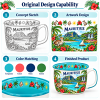 Mug en céramique souvenir Afrique Maurice avec motif oiseau Dodo île tropicale, coffret cadeau, repère personnalisé, porcelaine OEM ODM, vente en gros
