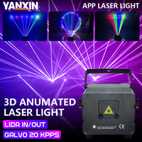 Projecteur laser LED professionnel DMX512 contrôlé par application, 5W, animation couleur intégrale, éclairage d'effets de scène, en alliage d'aluminium, pour discothèque