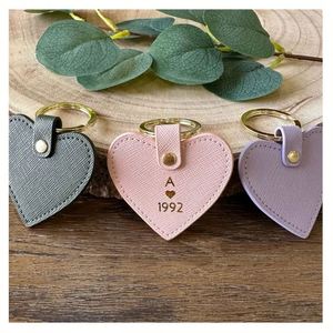 Heart-shaped Keychain Cute <b>Key</b> <b>Ring</b> Pendant Handbag Charms Decoration Business Gift Laser <b>Engraving</b> - Product Image 2