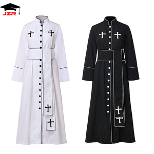 Costume de Prêtre Noble pour Adulte, Robe de <span class=keywords><strong>Pasteur</strong></span> Religieux, Tenue de Prêtre pour Halloween et Fêtes de Purim - Product Image 1