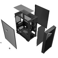 Gabinete de Computadora Negro Lovingcool, Compatible con ITX y MATX, Paneles Laterales de Vidrio Templado, RGB, con Ventilador de Refrigeración de 120 mm