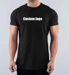 Camiseta Deportiva Personalizada para Hombre, de Manga Raglán, Tejido de Compresión, 95% Algodón, 5% Poliéster, Elástica, Transpirable, Manga Corta, OEM - Product Image 1