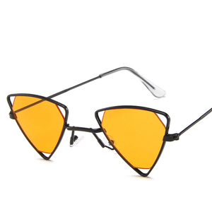 Gafas de Sol Modernas para Mujer 2024, Gafas de Sol Minimalistas de Moda, Estilo Hip Hop <span class=keywords><strong>Steampunk</strong></span>, Montura Metálica Triangular, Color Negro - Product Image 5