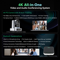 Caméra de Conférence PTZ 4K avec Zoom Optique 3X et Suivi Automatique IA + Microphone de Conférence Bluetooth