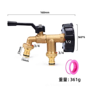 Raccord rapide pour baril d'eau de pluie, double raccord S60 x 6, pour barils IBC de 1 tonne, vanne pour barils IBC, raccords pour barils IBC, adaptateur rapide pour tuyau de jardin - Product Image 2