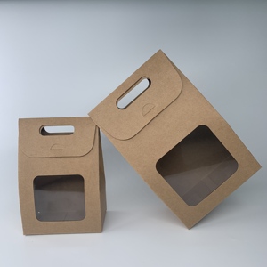 Nhà Máy ban đầu tùy chỉnh sang trọng Kraft túi giấy rõ ràng cửa sổ Kraft hộp giấy với xử lý - Product Image 6